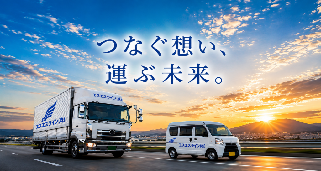 エスエスライン株式会社のウイングトラックと軽貨物車両