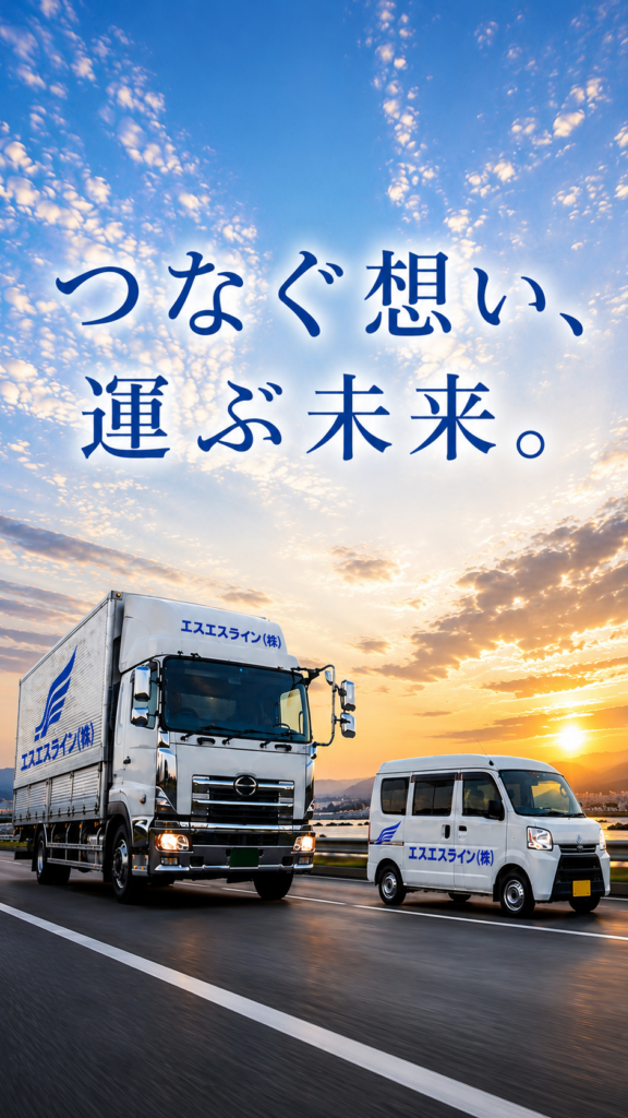 エスエスライン株式会社のウイングトラックと軽貨物車両